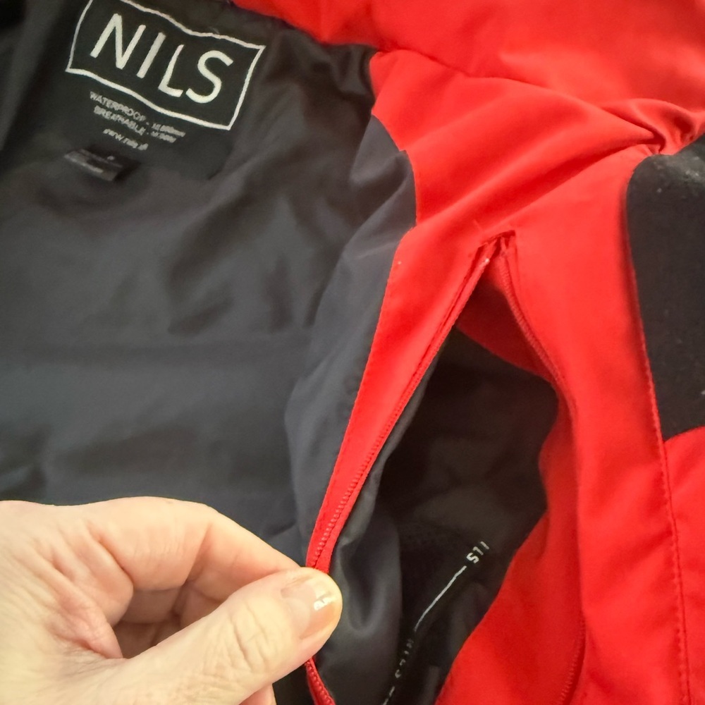 NILS Red Quilted Ski Jacket Fur Hood Waterproof Womens Winter Coat Size 8 - Picture 6 of 9